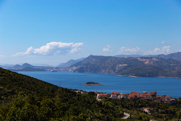 Fototapeta na wymiar Adriatic sea and coast in Dubrovnik district. Croatia