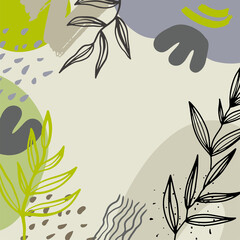 Set of sale post social media pack template premium vector, organic design in pastel colors. Stylish social media posts, story and photos. Editable templates with space for text. Vector Illustration