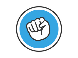 Obraz premium じゃんけんのグーのステッカーのイラスト