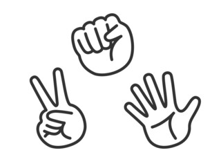 じゃんけんのグーチョキパーのイラスト