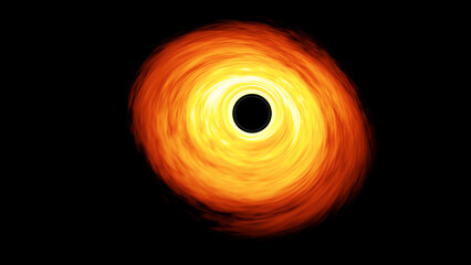 Black hole, a simulation of Sagittarius A star found at the center of the Milky Way galaxy, science astronomy illustration