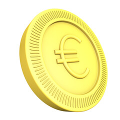3D Render Euro Coin Symbol