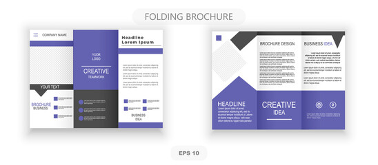Obraz premium Tri-fold corporate brochure design. Vector graphics.