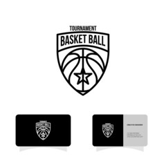 Basketball badge game sport club logo design