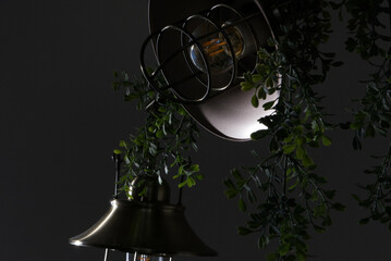 Gorgeous gold ceiling light with ivy vines