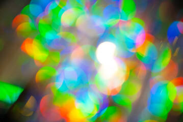 Multicolored rainbow large bokeh effect background