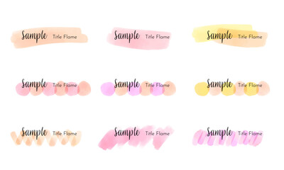 水彩のタイトルあしらい　暖色系