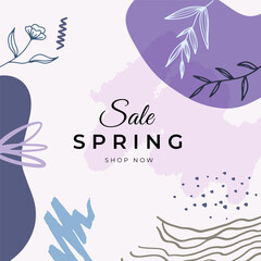 Sale square banner template for social media posts, mobile apps, banners design, web, and internet ads. Trendy abstract square template with colorful concept.