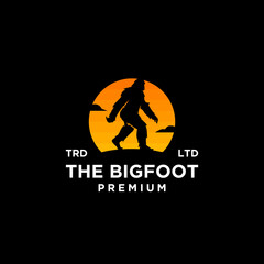 Premium Big foot yeti vector black logo icon design