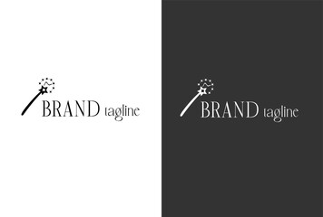 Simple creative logo company design consisting of magician's wand. interior architect, architect, fashion design, designer logo design