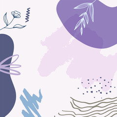 Blush pink abstract square art templates with floral and geometric elements. Suitable for social media posts, mobile apps, banners design and web/internet ads.