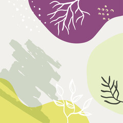 social media post templates in green and orange color of the earth tone. Fashion and lifestyle blog templates, web banners, brochure designs. Background with copy space for text and images.