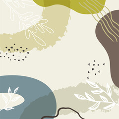 Social media stories and post creative vector set. Abstract shapes background template with floral and copy space for text and images. Vector illustration.