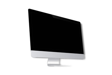 Computer monitor mockup isolated on white background. Computer display isolated on white. 3d rendering.