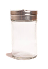 Empty pepper and salt shaker. Isolated on white background