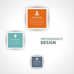 Abstract squared card infographic scheme with place for text realistic vector illustration. Colored geometric info marketing option steps statistics visualization business presentation education info