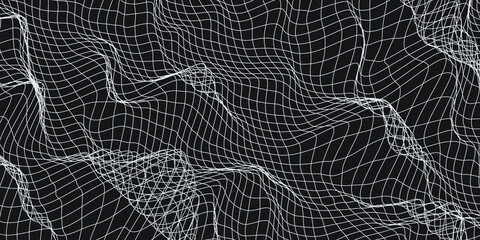 white line wave and black background