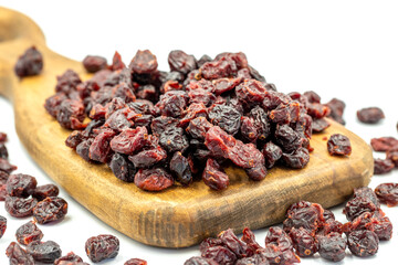 Dried blueberry on a white background. Healthy and fresh.nuts. Close-up.