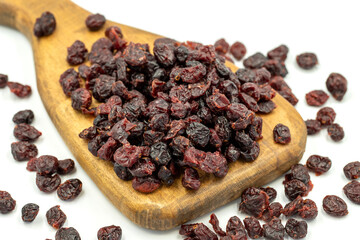 Dried blueberry on a white background. Healthy and fresh.nuts. Close-up.
