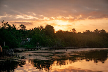sunrise over the river