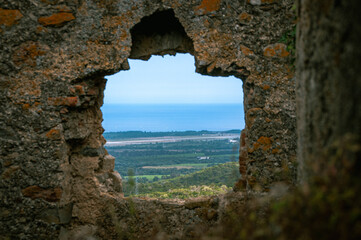 Fototapeta na wymiar view from the window of a castle