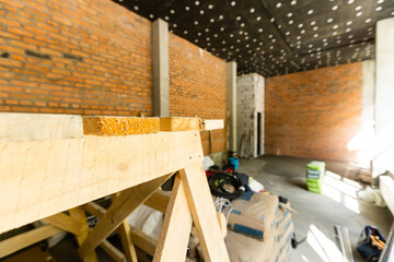 Interior of apartment during on the renovation and construction