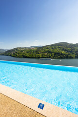 Infinity pool with view to the Douro River in Portugal