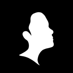 Woman head silhouette. Femake face profile