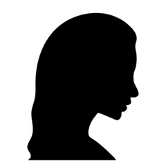 Woman head silhouette. Femake face profile
