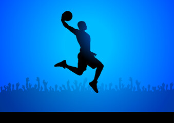 Fototapeta na wymiar basketball player silhouette