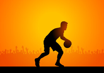 Fototapeta na wymiar basketball player silhouette