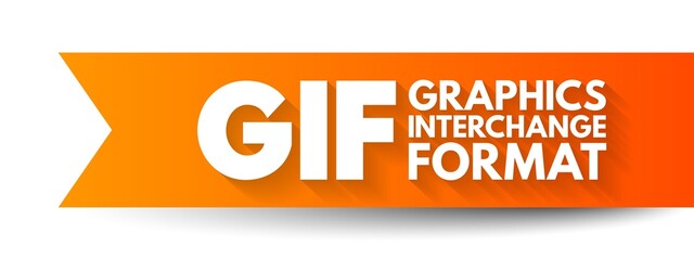 GIF Graphics Interchange Format - type of bitmap image format, acronym text concept background