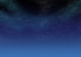 Naklejka premium 天の川のイラスト A４横型