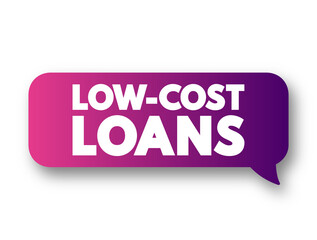 Low Cost Loans text message bubble, concept background