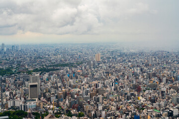 Fototapeta premium 大きな雲が浮かぶ大都会東京