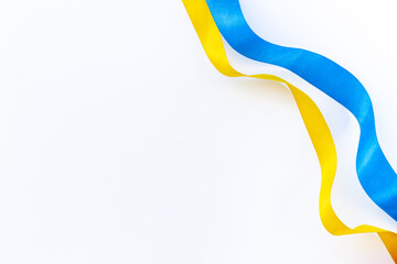 Yellow and blue ribbon. Ukaraine flag concept