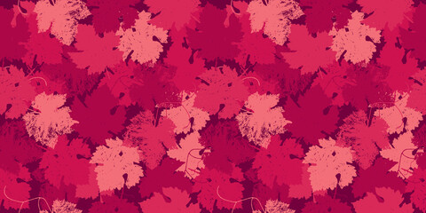 Background with hand drawing of vine leaves.