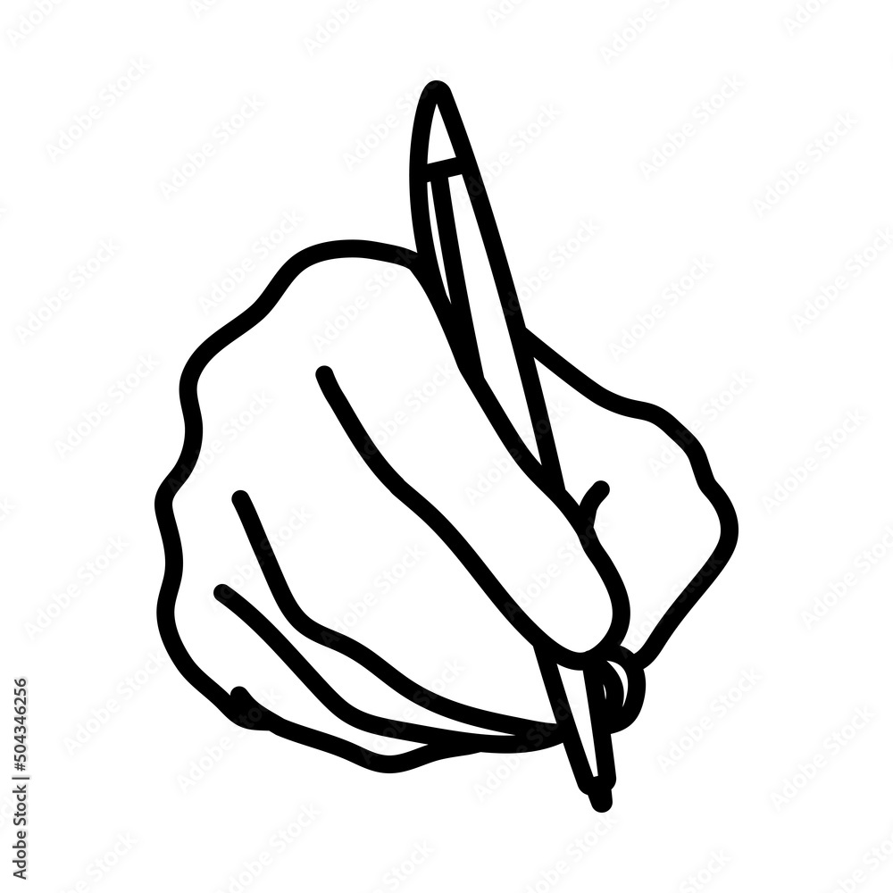 Poster hand with pen icon