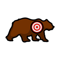 Icon Of Bear Silhouette With Target