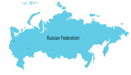 Vector map of Russia. map of the Russian Federation.	
