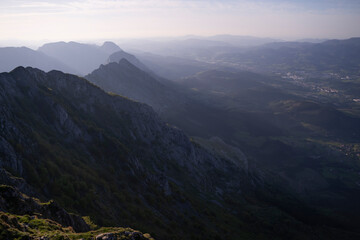 sunset in the basque mountains, basque country, spain