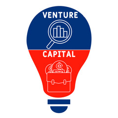 VC - Venture Capital  acronym. business concept background. vector illustration concept with keywords and icons. lettering illustration with icons for web banner, flyer, landing pag