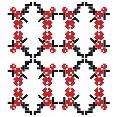 Obraz premium Vector illustration of ukrainian folk seamless pattern ornament. ethnic ornament. border element. traditional ukrainian, folk art knitted embroidery pattern - vyshyvanka 