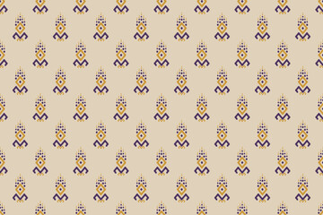 Abstract ethnic ikat background. Geometric seamless pattern in tribal. Fabric Indian style. Design for wallpaper, vector illustration, fabric, clothing, carpet, textile, batik, embroidery.