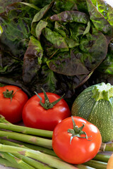 close up of raw fresh vegetables