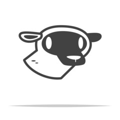 Sheep head icon transparent vector isolated