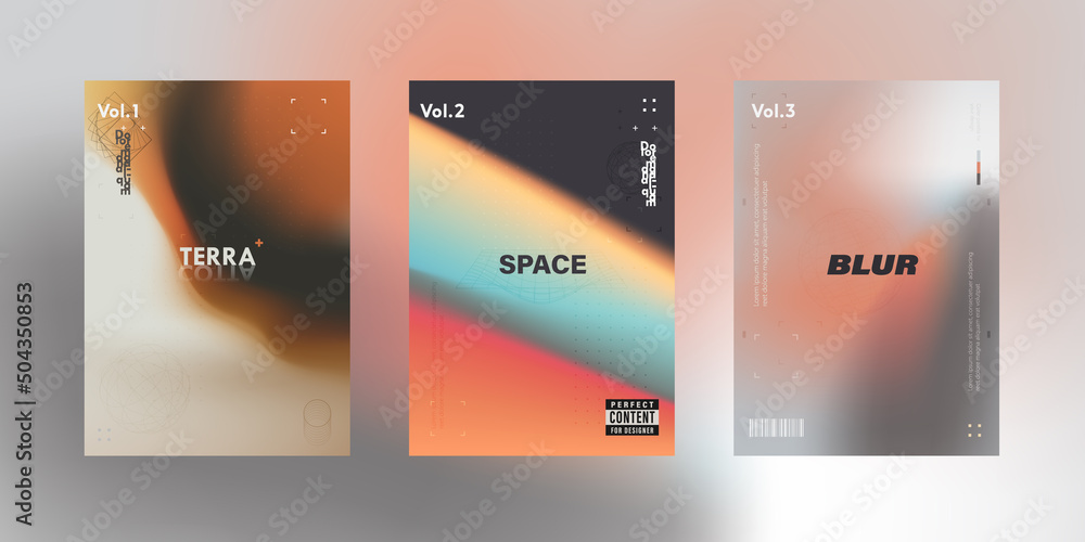 Canvas Prints creative trendy posters set. modern soft gradient mesh shapes.