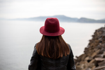 woman in a hat