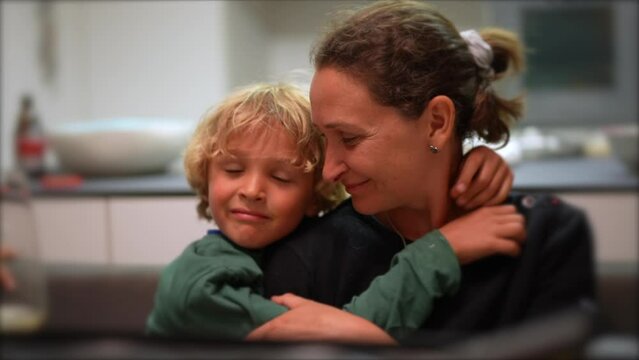 Mother with children together family love and tenderness