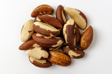 brazil nuts on a white background